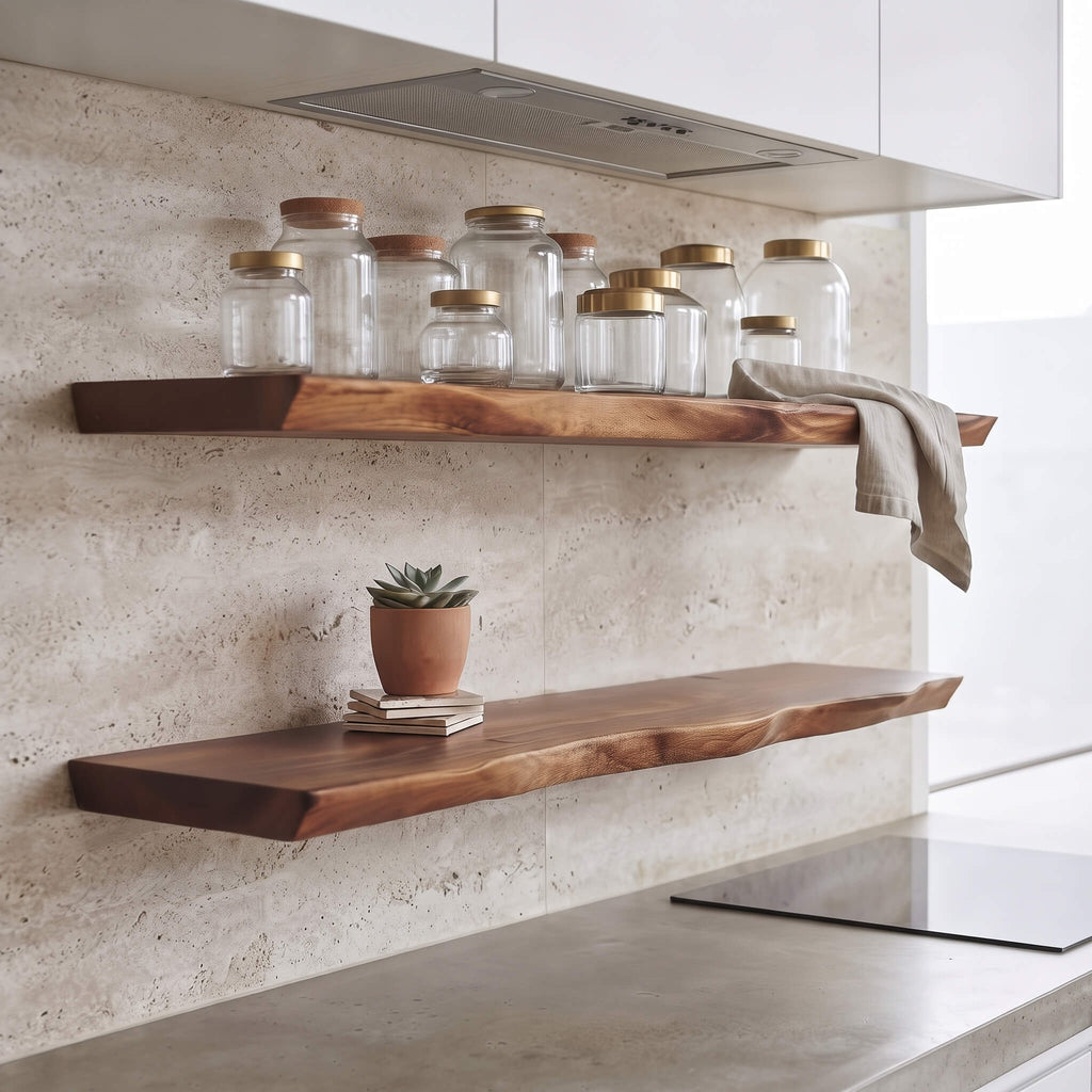 Camphor Wood Floating Wall Shelf