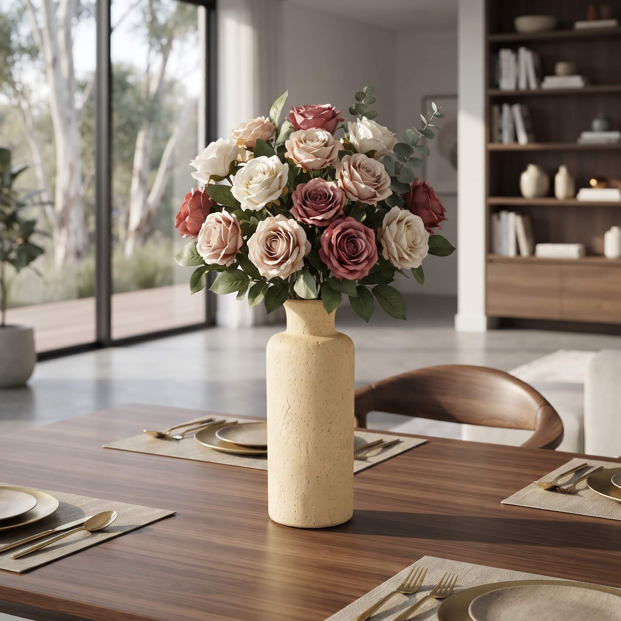 Travertine Ceramic Bud Vase